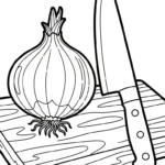coloriage Oignon a imprimer pour enfant de 4 ans