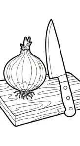coloriage Oignon a imprimer pour enfant de 4 ans