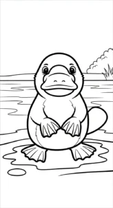 image de coloriage Ornithorynque pour enfant