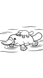 coloriage Ornithorynque à imprimer pour enfant de 3 ans