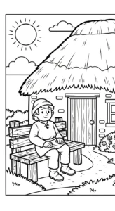 coloriage Paysan pour enfant de 2 ans