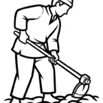 coloriage Paysan a imprimer pour enfant de 4 ans