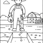 image pour coloriage Paysan enfant