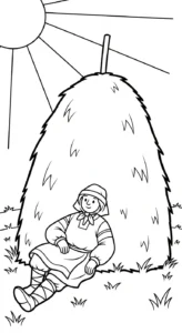 coloriage Paysan à imprimer kawaii