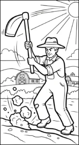a imprimer coloriage Paysan gratuit