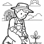 coloriage Paysan à imprimer pour enfant de 4 ans