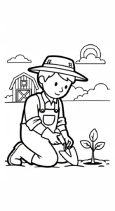 coloriage Paysan à imprimer pour enfant de 4 ans