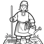 coloriage Paysan pour enfant de 5 ans