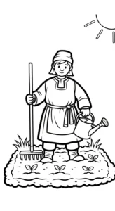 coloriage Paysan pour enfant de 5 ans