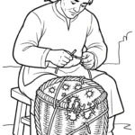 coloriage Paysan à imprimer pour enfant de 8 ans