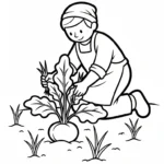 coloriage Paysan à imprimer pour enfant de 2 ans