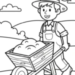 coloriage Paysan pour enfants à imprimer