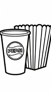 coloriage Pepsi à imprimer kawaii