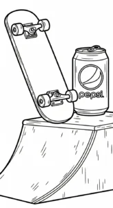 coloriage Pepsi pour enfant de 7 ans