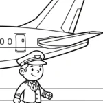 image pour coloriage Pilote enfant