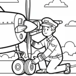 coloriage Pilote pour bebe a imprimer