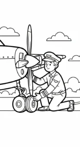 coloriage Pilote pour bebe a imprimer