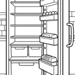coloriage Réfrigérateur updated gratuit pour enfants