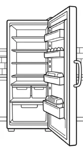 coloriage Réfrigérateur updated gratuit pour enfants