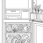 coloriage Réfrigérateur updated à imprimer pour enfant de 3 ans