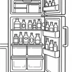 coloriage Réfrigérateur updated à imprimer pour enfant de 4 ans