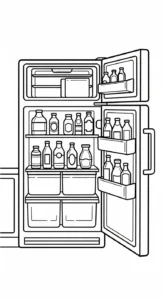 coloriage Réfrigérateur updated à imprimer pour enfant de 4 ans