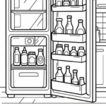 coloriage Réfrigérateur updated pour enfants à télécharger