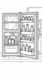coloriage Réfrigérateur updated pour enfants à télécharger