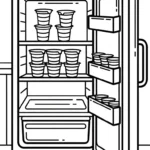 coloriage Réfrigérateur updated à imprimer kawaii