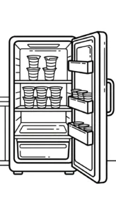 coloriage Réfrigérateur updated à imprimer kawaii