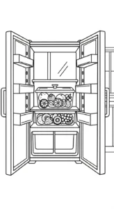 coloriage Réfrigérateur updated et apprentissage