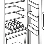 coloriage Réfrigérateur updated et découpage à imprimer