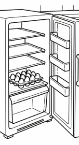 coloriage Réfrigérateur updated et découpage à imprimer