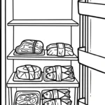 coloriage Réfrigérateur updated et découpage à imprimer
