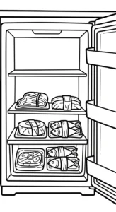 coloriage Réfrigérateur updated et découpage à imprimer