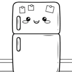 coloriage Réfrigérateur updated de pour enfants
