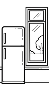coloriage Réfrigérateur updated à imprimer pour enfant de 12 ans