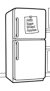coloriage Réfrigérateur updated pour enfants