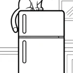 coloriage Réfrigérateur updated pour enfant