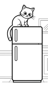 coloriage Réfrigérateur updated pour enfant