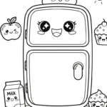 coloriage Réfrigérateur updated pour enfants a imprimer gratuit