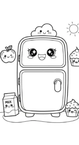 coloriage Réfrigérateur updated pour enfants a imprimer gratuit