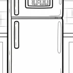 coloriage Réfrigérateur updated de pour enfants