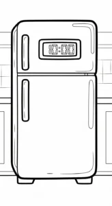 coloriage Réfrigérateur updated de pour enfants