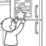 coloriage Réfrigérateur updated pour enfant