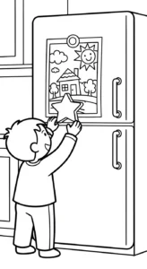 coloriage Réfrigérateur updated pour enfant