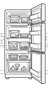 coloriage Réfrigérateur updated à imprimer gratuitement