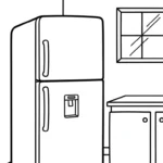 coloriage Réfrigérateur updated pour enfant de 6 ans