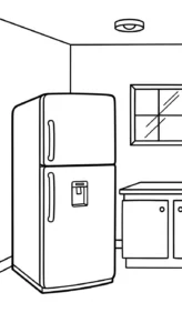 coloriage Réfrigérateur updated pour enfant de 6 ans