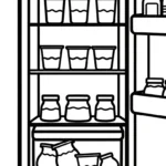 coloriage Réfrigérateur updated pour enfant de 6 ans
